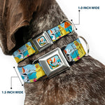 Olaf Tanning Pose Full Color Seatbelt Buckle Collar - Olaf Summertime Beach Scenes