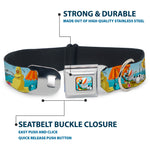 Olaf Tanning Pose Full Color Seatbelt Buckle Collar - Olaf Summertime Beach Scenes