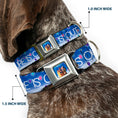 Load image into Gallery viewer, Flying House w/Balloons Full Color Seatbelt Buckle Collar - ADVENTURE IS OUT THERE/Carl on Porch/Flying House/Balloons Blues/White/Multi Color
