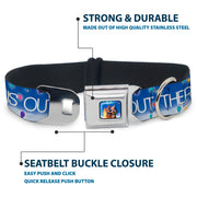 Flying House w/Balloons Full Color Seatbelt Buckle Collar - ADVENTURE IS OUT THERE/Carl on Porch/Flying House/Balloons Blues/White/Multi Color