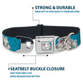 Load image into Gallery viewer, Ariel Sketch2 Pose Full Color Blue Seatbelt Buckle Collar - Ariel Poses/Shells Sketch Blue/White
