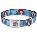 Load image into Gallery viewer, Ariel Face6 Turquoise Full Color Blues Seatbelt Buckle Collar - Ariel Poses Coral & Castle Blues/Reds
