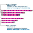 Load image into Gallery viewer, Cheshire Cat Face Full Color Pink Seatbelt Buckle Collar - Cheshire Cat Stripe Pink/Purple
