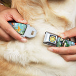 Frozen Sun2 Royal Full Color Blue/Yellows Seatbelt Buckle Collar - Olaf Garden Scenes