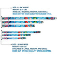 Load image into Gallery viewer, INSIDE OUT/Riley Silhouette Full Color Black/Sparkle Blue Seatbelt Buckle Collar - INSIDE OUT 6-Character Pose Sparkle Blue/White
