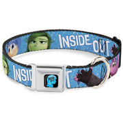 INSIDE OUT/Riley Silhouette Full Color Black/Sparkle Blue Seatbelt Buckle Collar - INSIDE OUT 6-Character Pose Sparkle Blue/White