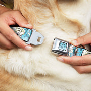 Snowflakes Frozen Art Collection Full Color Blues/White Seatbelt Buckle Collar - Anna/Snowflakes Frozen Art Collection Poses