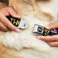 Load image into Gallery viewer, INSIDE OUT Rainbow Full Color Black/White/Multi Color Seatbelt Buckle Collar - Joy Poses/Rain ONE OF THOSE DAYS Black/Gray/Blues/Yellow
