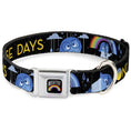 Load image into Gallery viewer, INSIDE OUT Rainbow Full Color Black/White/Multi Color Seatbelt Buckle Collar - Joy Poses/Rain ONE OF THOSE DAYS Black/Gray/Blues/Yellow
