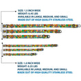 Load image into Gallery viewer, WE Wilderness Explorers Badge Full Color Black Seatbelt Buckle Collar - Stacked Wilderness Explorers Badges

