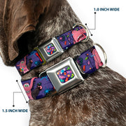 Scattered Candy Full Color Purples Seatbelt Buckle Collar - BING BONG Poses/Candy Purples/Multi Color