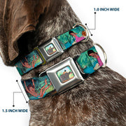 Mowgli Riding Baloo Full Color Seatbelt Buckle Collar - The Jungle Book Scenes