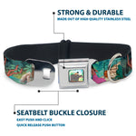 Mowgli Riding Baloo Full Color Seatbelt Buckle Collar - The Jungle Book Scenes