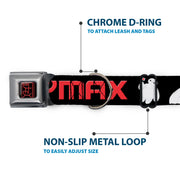 BAYMAX Hanko Full Color Black Red Seatbelt Buckle Collar - BAYMAX Poses Black/White/Red