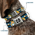 Load image into Gallery viewer, Alice Keyhole Full Color Black/White Seatbelt Buckle Collar - Alice in Wonderland Poses/Clock/Bottle Diamond/Stripe Black/White/Blues
