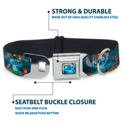 Stitch Hula Pose Full Color Seatbelt Buckle Collar - Stitch Hula Dance 5-Poses