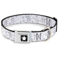 Load image into Gallery viewer, Tinker Bell Star Full Color Black/White Seatbelt Buckle Collar - Tinker Bell Poses/Stars Outline White/Black
