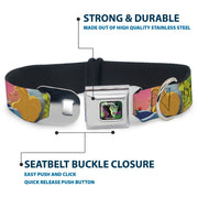 Maleficent Face3 Full Color Green Fade Seatbelt Buckle Collar - Sleeping Beauty & Maleficent/Maleficent Dragon Scenes