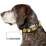 HUNNY Pot Full Color Black/Browns Seatbelt Buckle Collar - Winnie the Pooh Expressions/Honeycomb Black/Browns
