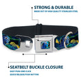 Load image into Gallery viewer, Dory Pose2/Swirls Full Color Blues/Yellows Seatbelt Buckle Collar - Dory Poses/Swirls Blues/Yellows
