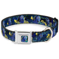 Load image into Gallery viewer, Dory Pose2/Swirls Full Color Blues/Yellows Seatbelt Buckle Collar - Dory Poses/Swirls Blues/Yellows

