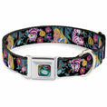 Load image into Gallery viewer, Alice in Wonderland DRINK ME Bottle Full Color Seatbelt Buckle Collar - Alice/Cheshire Cat/Flowers Poses Black/Multi Color
