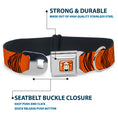 Load image into Gallery viewer, Tigger Face CLOSE-UP Full Color Orange Seatbelt Buckle Collar - Tigger Stripes Orange/Black
