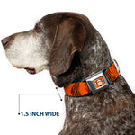 Tigger Face CLOSE-UP Full Color Orange Seatbelt Buckle Collar - Tigger Stripes Orange/Black