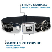 Jack Moon Oogie Boogie Face Full Color Black Grays Seatbelt Buckle Collar - Jack & Oogie Boogie Scenes Grays