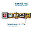Load image into Gallery viewer, WALL-E Logo Full Color Black Red White Seatbelt Buckle Collar - WALL-E & EVE Pose/Face Hazard Blocks Gray/Yellow/Black
