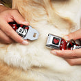 Load image into Gallery viewer, Heart Full Color Black/Red Seatbelt Buckle Collar - Mickey & Minnie HUGS & KISSES Poses Reds/White
