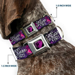 Descendants Dragon Heart Full Color Black/Purples Seatbelt Buckle Collar - Descendants Mal 3-Poses GOOD ISN'T ALWAYS/Hearts/Dragons EASY Purples/Pinks