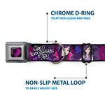 Descendants Dragon Heart Full Color Black/Purples Seatbelt Buckle Collar - Descendants Mal 3-Poses GOOD ISN'T ALWAYS/Hearts/Dragons EASY Purples/Pinks