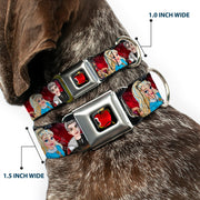Descendants Apple Full Color Black/Red/Gold Seatbelt Buckle Collar - Descendants 11-Character Group Pose Reds/Gray