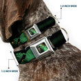 Load image into Gallery viewer, Oogie Boogie Face CLOSE-UP Full Color Seatbelt Buckle Collar - Oogie Boogie 4-Poses Black/Yellow/Green
