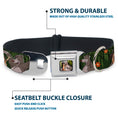 Load image into Gallery viewer, Mowgli & Baloo Hugging/Leaves Full Color Black/Greens Seatbelt Buckle Collar - Mowgli & Baloo 3-Poses Leaves/Flowers Greens/Orange
