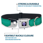 Little Mermaid Clam Shell Full Color Black/Purples Seatbelt Buckle Collar - Ariel's Scales Turquoise Blues