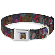 Beast Face CLOSE-UP Full Color Seatbelt Buckle Collar - Beast 4-Scenes/Roses