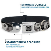 Jack Expression5 Black Silver Seatbelt Buckle Collar - Nightmare Before Christmas Jack Expression Stacked Black/Grays