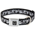 Load image into Gallery viewer, Jack Expression5 Black Silver Seatbelt Buckle Collar - Nightmare Before Christmas Jack Expression Stacked Black/Grays
