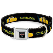CARS 3 Emblem Full Color Black Silver Red Seatbelt Buckle Collar - Cars 3 CRUZ Car Profile Black/Blue/Yellow