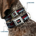 Load image into Gallery viewer, CARS 3 Emblem Full Color Black Silver Red Seatbelt Buckle Collar - Cars 3 Cars Stripes/Stars Grays/Blues/Reds
