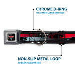CARS 3 Emblem Full Color Black Silver Red Seatbelt Buckle Collar - Cars 3 Cars Stripes/Stars Grays/Blues/Reds