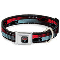 Load image into Gallery viewer, CARS 3 Emblem Full Color Black Silver Red Seatbelt Buckle Collar - Cars 3 Cars Stripes/Stars Grays/Blues/Reds
