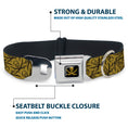 Load image into Gallery viewer, Skull & Crossed Swords Black Tan Seatbelt Buckle Collar - Pirates Skull & Crossed Swords Scattered Weathered Tan/Black
