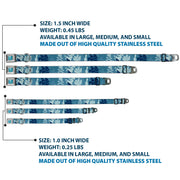 Jack Sparrow's Flag Skull Icon Blues Seatbelt Buckle Collar - Jack Sparrow's Flag Icons/Black Pearl/Sharks Blues