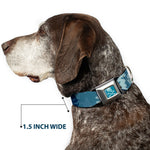 Jack Sparrow's Flag Skull Icon Blues Seatbelt Buckle Collar - Jack Sparrow's Flag Icons/Black Pearl/Sharks Blues