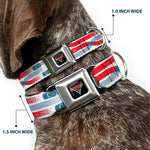Cars 3 Piston Cup Champion Icon Full Color Red Black White Seatbelt Buckle Collar - Cars 3 Cars Crossing White/Blues/Reds