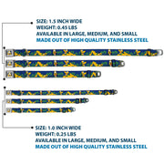 Pluto Face CLOSE-UP Blue Seatbelt Buckle Collar - Pluto 4-Poses/Landscape Blue/Green