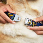 Pluto Face CLOSE-UP Blue Seatbelt Buckle Collar - Pluto 4-Poses/Landscape Blue/Green